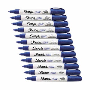 12 Sharpie-Farbmarker, blaue Permanentmarker auf Ölbasis, mittlere Spitze; Illustration, Zeichnen, Mischen, Schattieren, Rendern, Kunst, Handwerk