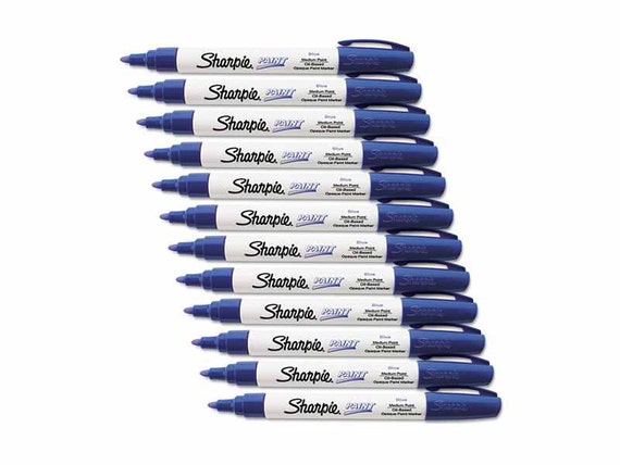 12 pennarelli Sharpie, pennarelli indelebili blu a base di olio, punta media  Illustrazione, disegno, fusione, ombreggiatura, rendering, arte,  artigianato -  Italia