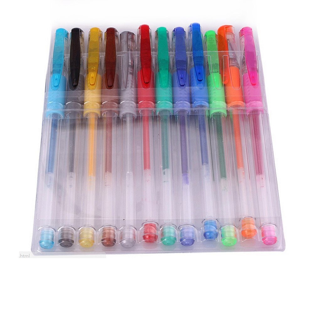Generic Colored Pens - Gel Pens - Adult Coloring Pens - Glitter Pens 12  Colors @ Best Price Online