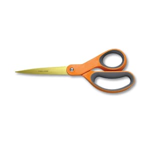 Fiskars 8 Inch Premier Softgrip Titanium Straight Scissors; Best Professional Fabric Scissors; Sewing Quilting Embroidery Craft Shears