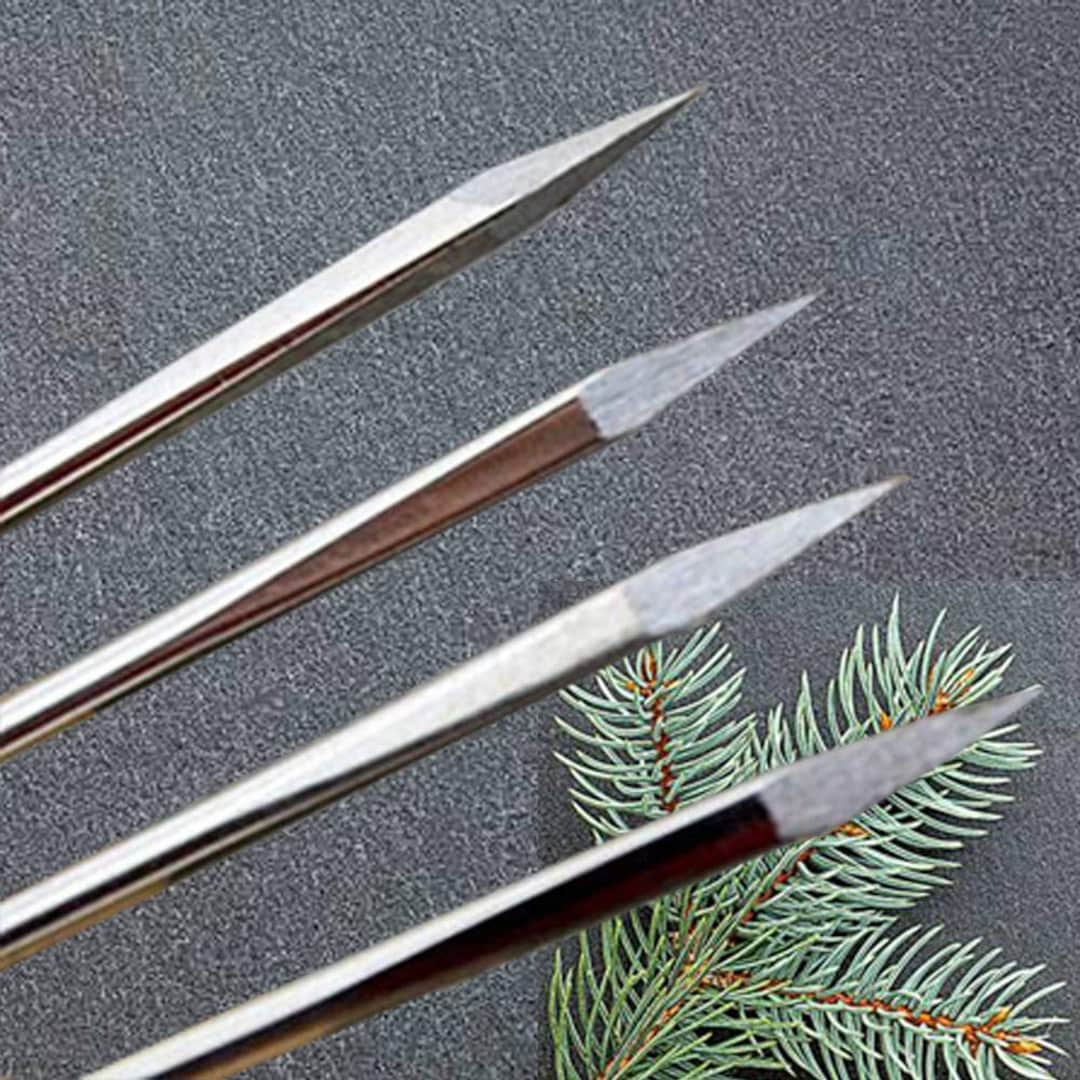 6 Large-eye Leather Stitching Needles; Triangle Pointed Tip and Thick ...