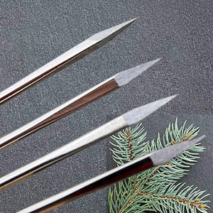 6 Large-Eye Leather Stitching Needles; Triangle Pointed Tip and Thick Shaft Steel Needles