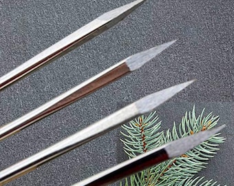 6 Large-Eye Leather Stitching Needles; Triangle Pointed Tip and Thick Shaft Steel Needles