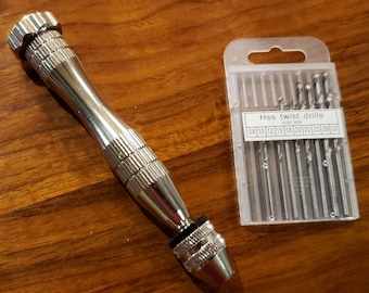 handmatige handboor, bankschroef roterende miniboor, 0,8 mm-3 mm bits; Sieraden, hars, hout, kunststof, miniatuur, kralen, klei, modellen, R/c Drill meer