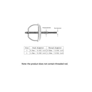 Sterling Silver S925 Screw Back Earring Backs, Protectors Wire Stopper Earring Safety Backs Ear Nuts Replacement 1mm Hole