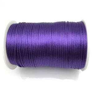 Purple Rattail Satin Trim Cord, Thread, Rope; Chinese Knot, Kumihimo, String Beading, DIY Jewelry, Braided Bracelet; 2mm, 100 Yards