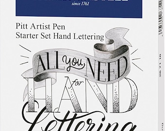 Set de inicio para caligrafía y letras a mano, rotuladores Faber-Castell PITT Artist Brush Studio, marcadores; tinta china pigmentada.