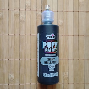 Slick Shiny Black TULIP Dimensional Fabric Paint Brillante Noir Peinture 41401