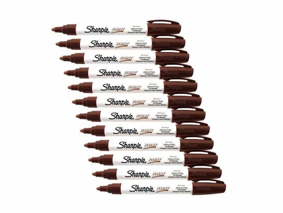 12 Brown Sharpie Paint Markers, Oil-based Permanent Markers