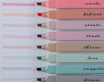 8 Pastel Bible Safe Highlighters, Soft Chisel Tip, Point, No Bleed or Smear, Quick Dry, Bible Study Journaling Pens, Crayons, Highlighters