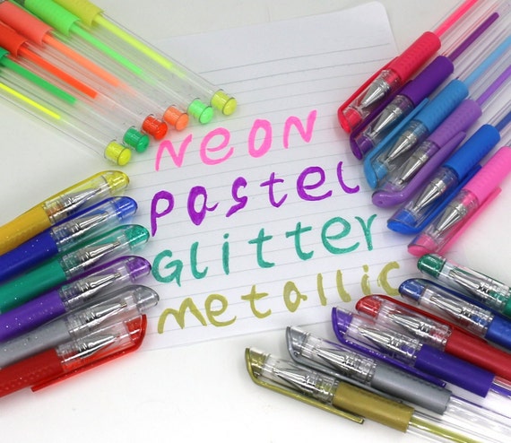  24 Colors Gel Pens, Coloring Gel Pen Art Markers for