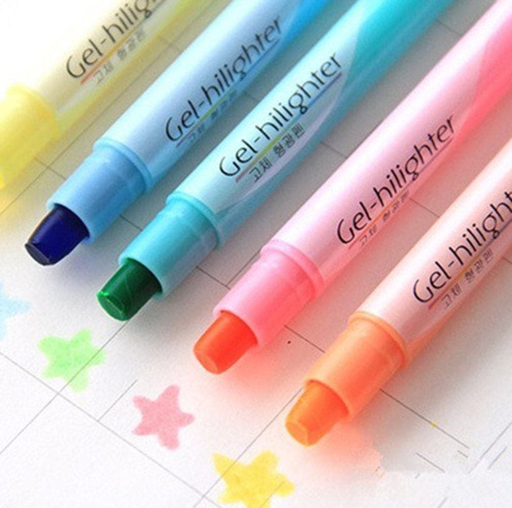 6 Candy Color No Bleed or Smear Bible Safe Solid Gel Highlighters, Bible Journaling Inductive Study, Bible Study Kit, Highlighters, Pens
