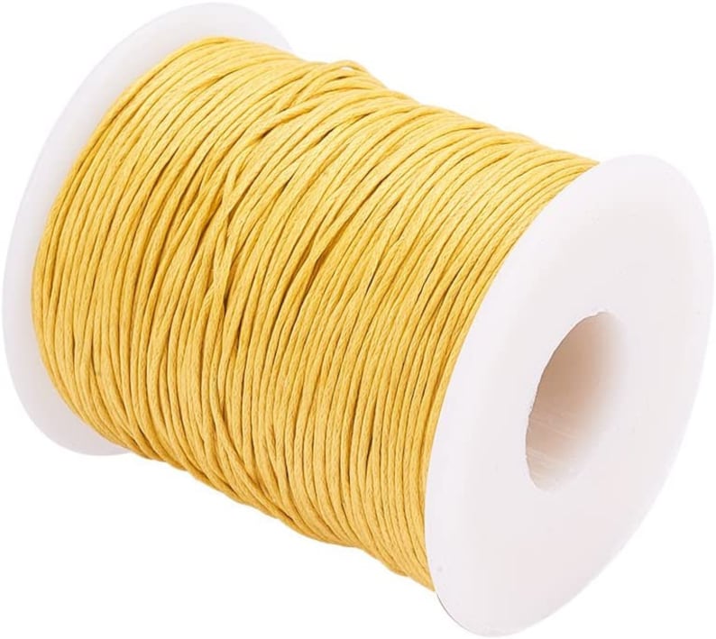 Gold Waxed Cotton Cord Thread 1mm 100M Beading Macramé Etsy