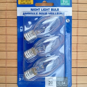 3 Soft White Clear Nachtlicht Ersatz Glühbirnen 7 Watt C7 7W 130V 3000HRS Candelabra Base Glühbirnen