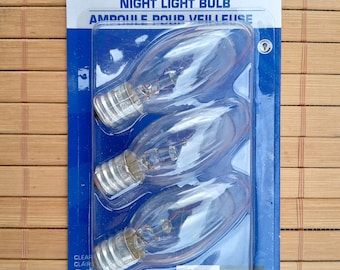 3 bombillas de repuesto para luz nocturna blanca suave y transparente, 7 vatios, C7, 7 W, 130 V, 3000 horas, base de candelabro
