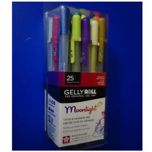25 Sakura Gelly Roll Moonlight Gel Pens, 1.0mm Bold Point, Tip, Sakura 58180 Smooth Rolling Colored Ink Gel Pen Set