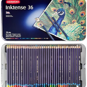 36 Watercolor Pencils, Derwent Inktense Watercolor Water Soluble