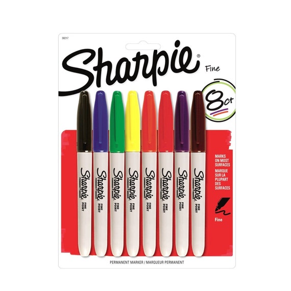 Sharpie Fine Point Permanent Marker, Assorted Colors - 8 pack