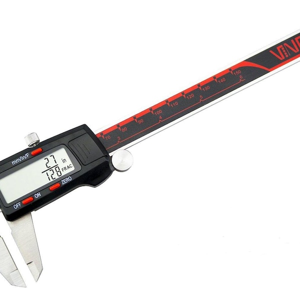 Electronic Digital Caliper, Bead measuring tool, Vernier Caliper, Extra-Large LCD Screen, 0-6", Inch/Metric/Fractions