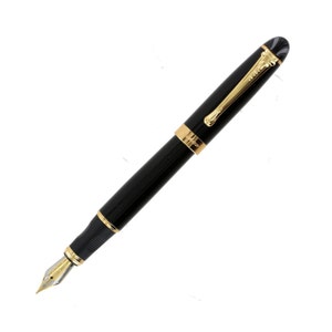 Fountain Pen, 18K Gold Nib, Black Fountain Pen, Ink Pen for Writing, Calligraphy, Drawing, Inking