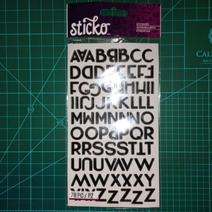 Stickers alphabet ; 78 étiquettes de scrapbooking, lettres autocollantes en vinyle