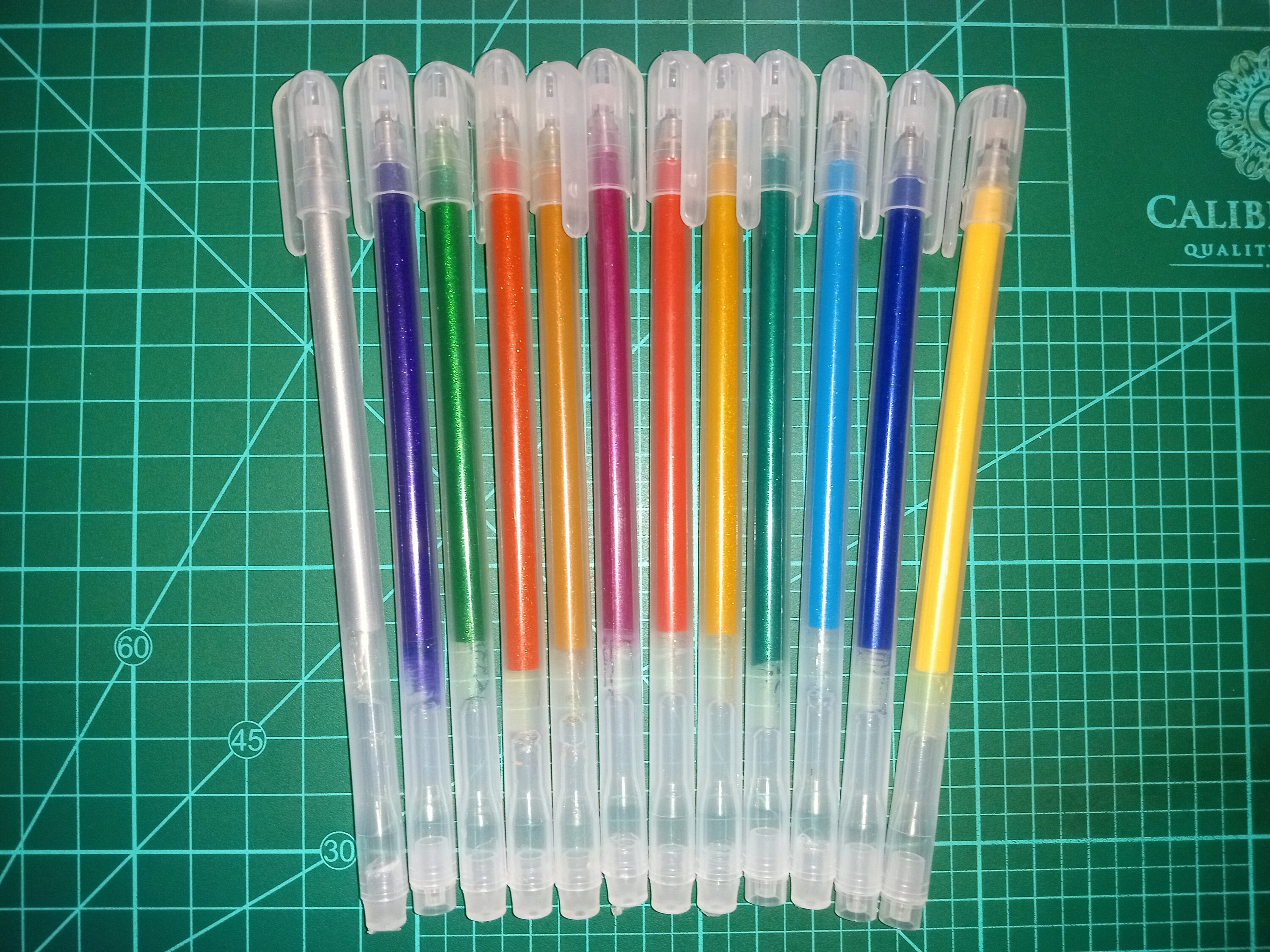 Set Di Penne Gel In Plastica Glitterata Metallica 1.0MM Colorate 24 Pic