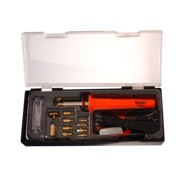 Houtgestookte pen, 25 watt houtverbrandingsset met korte loop, pyrografie-instrument, lederen ambachtelijke tekening houtkachel detailerkit