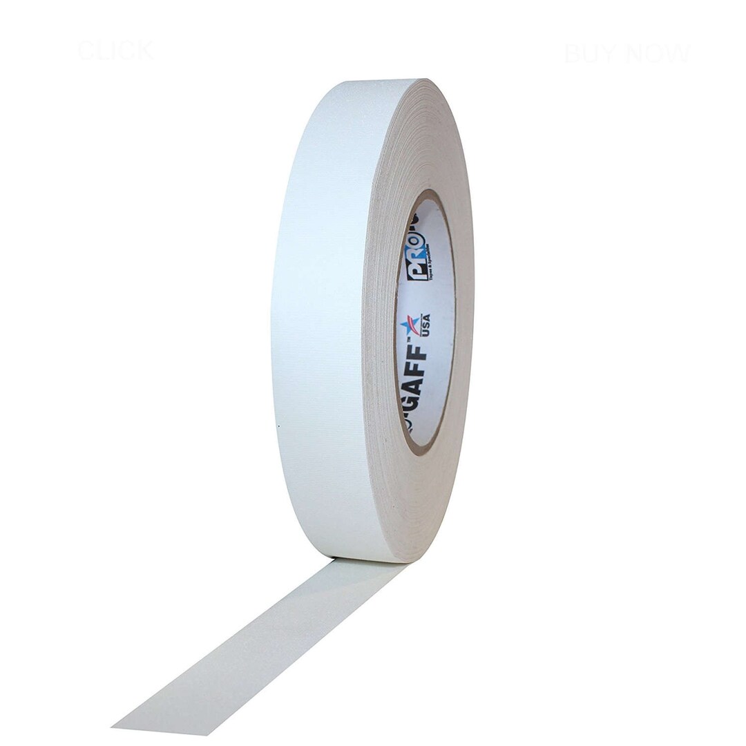 White Gaffer Tape 1inx55yd Heavy Duty Pro Grade Gaffer's Nonreflective, Waterproof