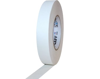 White Gaffer Tape; 1inx55yd Heavy Duty Pro Grade Gaffer's Non-Reflective, Waterproof, Multipurpose Tape; Stronger than Duct Tape