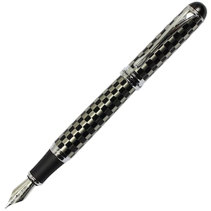 Fountain Pen Füllfederhalter, 18kgp Gold Medium Nib Classic Black Fountain Pen, Excellent Ink Pen for Writing, Calligraphy, Drawing, Inking