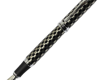 Fountain Pen Füllfederhalter, 18kgp Gold Medium Nib Classic Black Fountain Pen, Excellent Ink Pen for Writing, Calligraphy, Drawing, Inking
