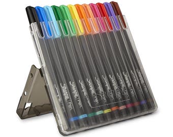 Sharpie Art Pens; Writing, Calligraphy Sharpie Fine Point Pen Stylo, 12 Colors; Drawing, Adult Coloring Books, Planer Pens