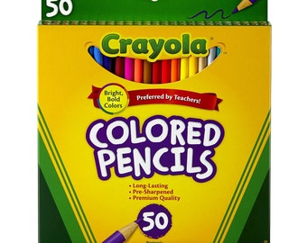 Lápices de colores para colorear (paquete de 50); libros para colorear para adultos, dibujo, estudio bíblico, diario, planificador; juego de lápices de colores largos Crayola