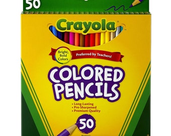 Crayons à colorier colorés, 50 Pack; Livres de coloriage pour adultes, dessin, étude biblique, journal, planificateur, journal; Ensemble de crayons de couleur longue de Crayola