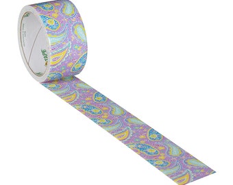 Purple Paisley Duct Tape, 1.88" (48mm) x 10 Yards (9 Meters) Decorations, Gift Wrapping, Planners, Scrapbooking, Card Making, Embossing