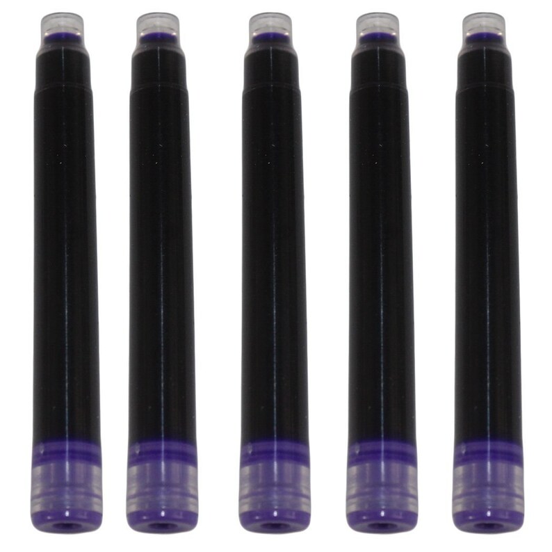 25 Purple Fountain Pen Ink Cartridges Standard International Size Fountain Pen Ink Cartridges