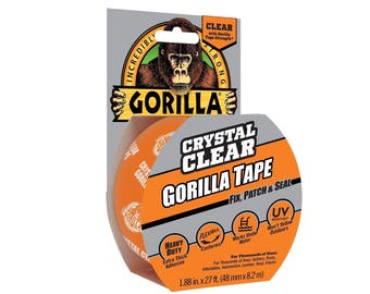 Transparent Duct Tape; 1.8 Inches x 9 Yards, Clear, Strong, Waterproof, Temperature, UV Resistant, Multipurpose Duct Tape, Gorilla