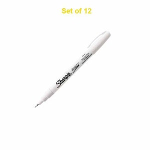 12 Sharpie Paint White Permanentmarker auf Ölbasis, extra feine Spitze; Illustration, Zeichnen, Mischen, Schattieren, Rendern, Kunst, Handwerk