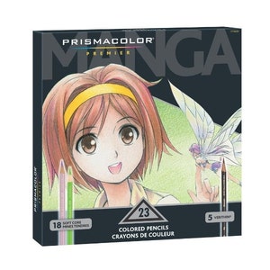 Prismacolor Manga Pencils, Prismacolor Premier Soft Core Colored Set of 23 Manga Pencils; Prismacolor Drawing Pencils, Anime, Manga