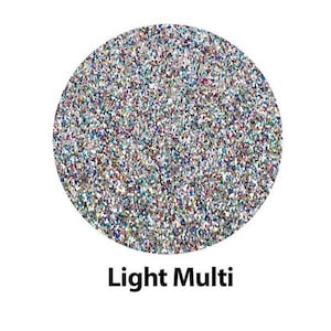 Light Multi High Glitter HTV Iron On Heat Transfer Vinyl for Most Fabrics; Cricut, Silhouette or cut by hand; 12x20 inch Heat Transfer Vinyl