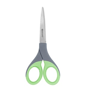 7 inch High Performance Scissors, Shears; Stainless Steel Gray & Green Westcott Elite; For Right or Left Handed Use