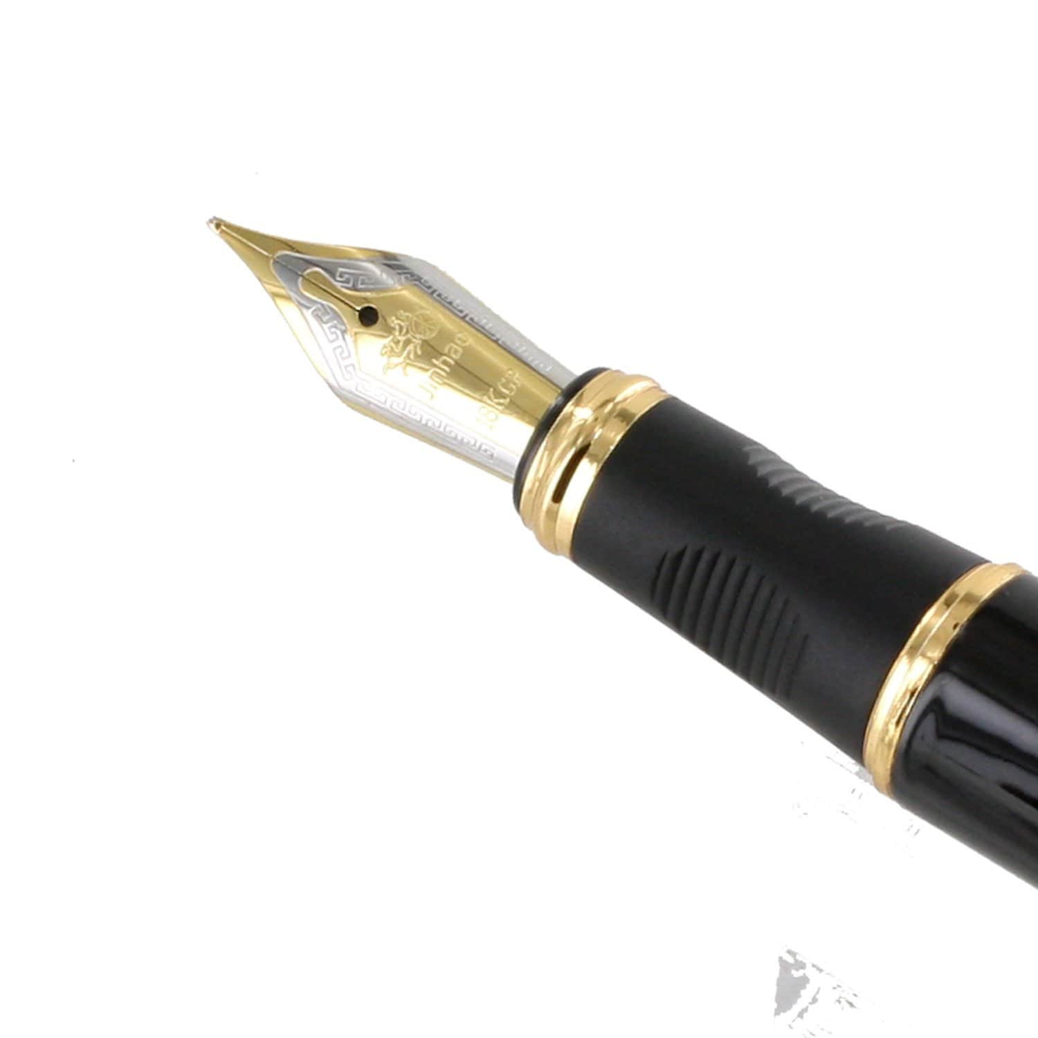 万年筆、18Kゴールドペン先、黒万年筆、筆記用、書道、描画