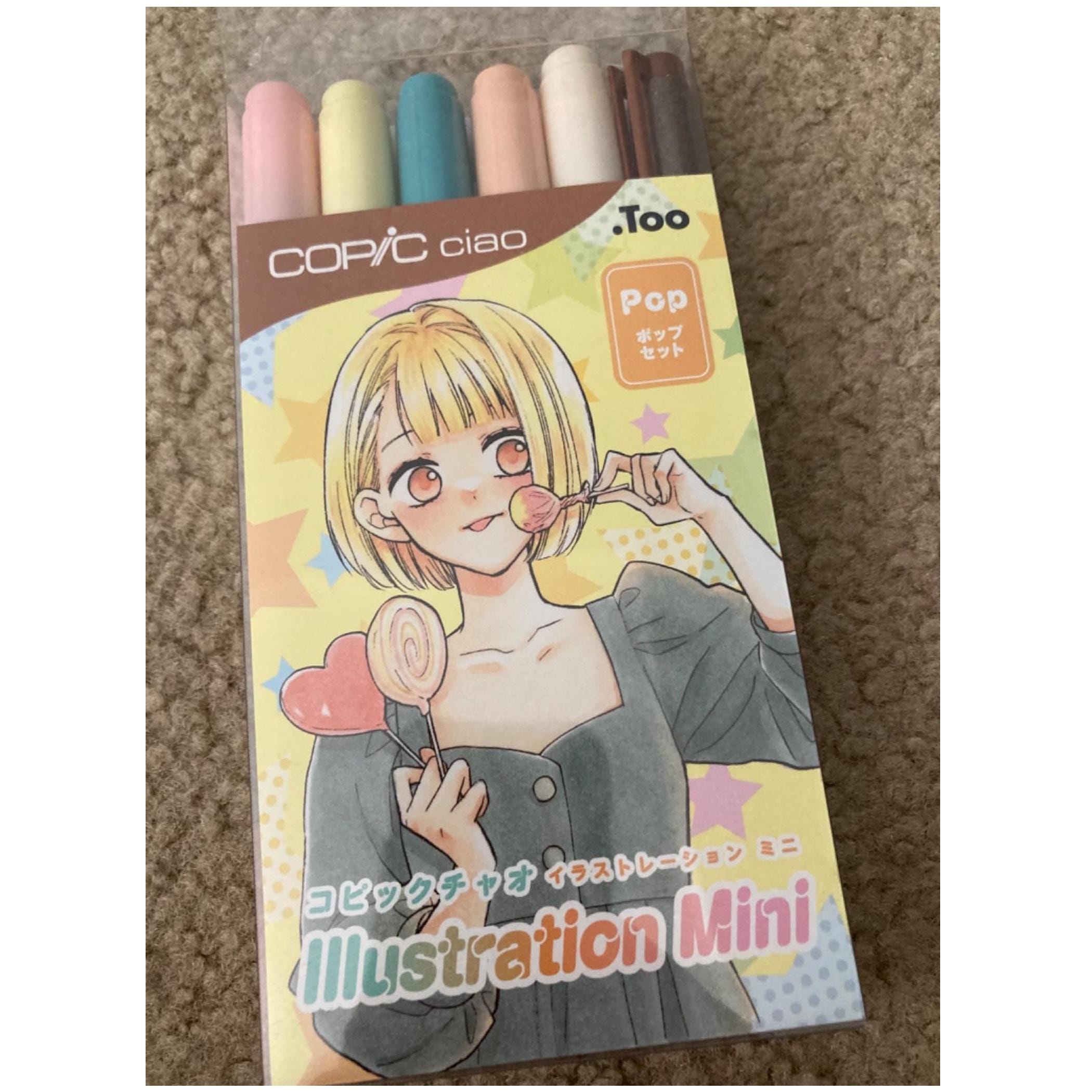 Copic Ciao Illustration Mini Pop Set, 5 Alcohol Markers and 1
