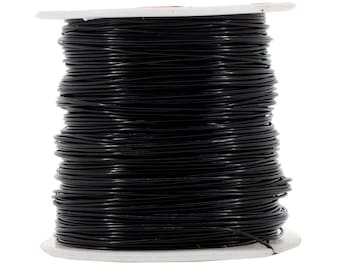Black Aluminum Craft Wire, 22 Gauge; Anodized; Jewelry Making, Beading, Floral, Sculpting, Wire Weaving; 100ft