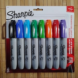 8 Sharpie Chisel Tip, Broad Point Color Markers; Poster, Wood, Plastic, Metal, Paper and more Markers