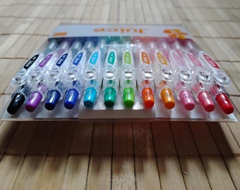12 Color Pilot Juice Coloring Gel Ink Ballpoint Pens, Knock, 0.38 mm Ultra Fine Tip, Point; Japanese Stationary, LJU120UF-12C