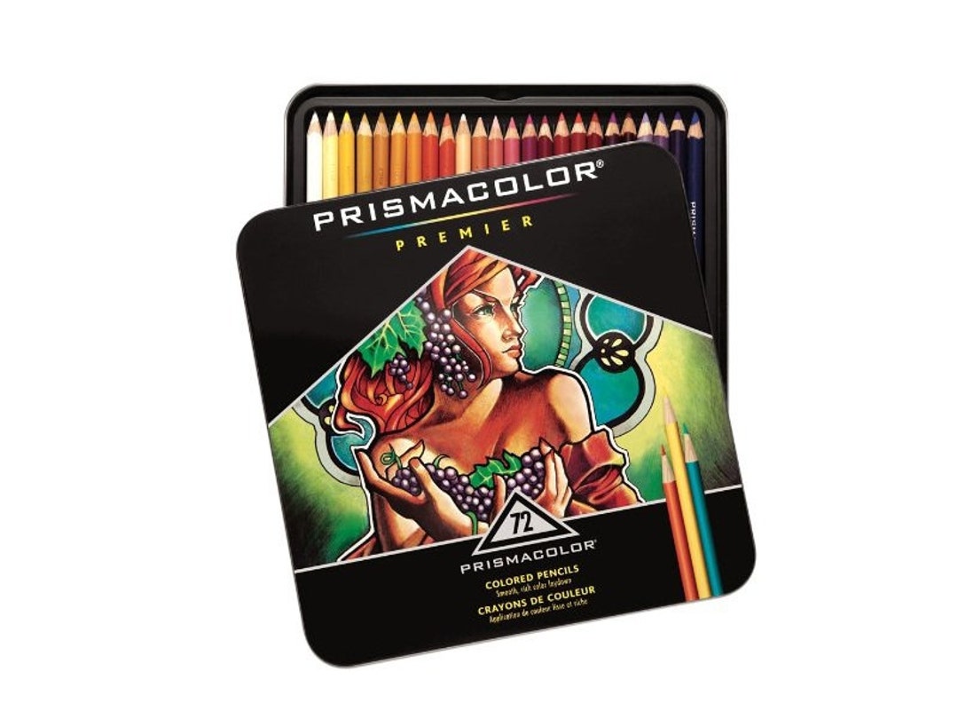 Prismacolor 3599TN Premier Soft Core 72 Colored Pencils + 1774266 Scholar  Colored Pencil Sharpener; Perfect for Layering, Blending and Shading; Soft