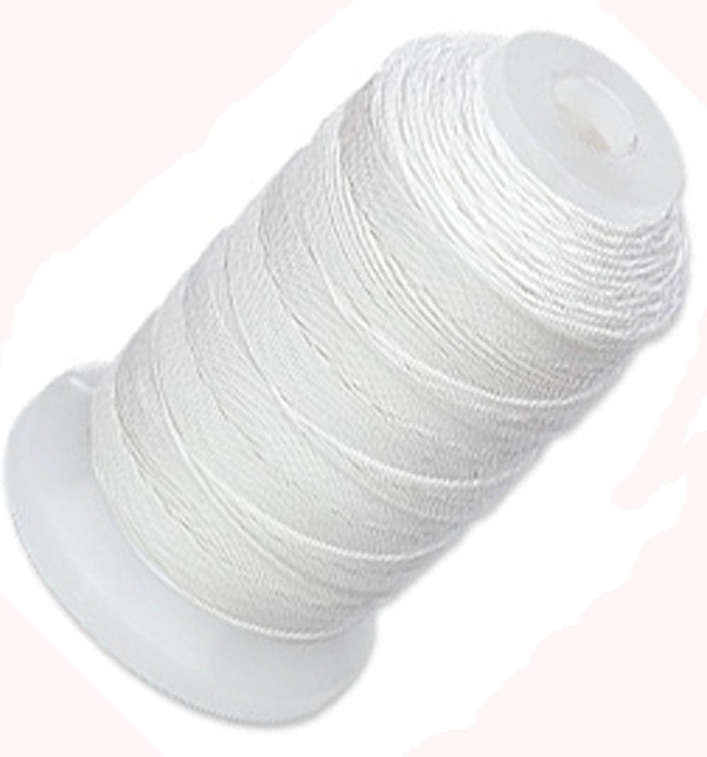 Simply Silk Beading Thread Cord Size E White 0.0128 Inch 0.325mm Spool 200  Yards for Stringing Weaving Knotting