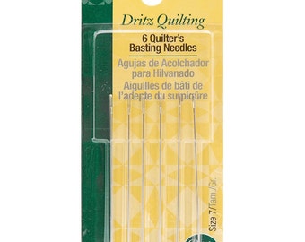 6 Quilter's Basting Hand Needles, Size 7, Quilting Needles, Dritz