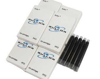 25 cartuchos de tinta negra para pluma estilográfica, tamaño internacional estándar.